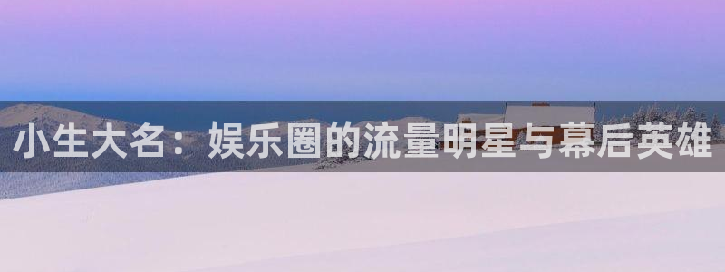 蓝狮在线登录：小生大名：娱乐圈的流量明星与幕后英雄